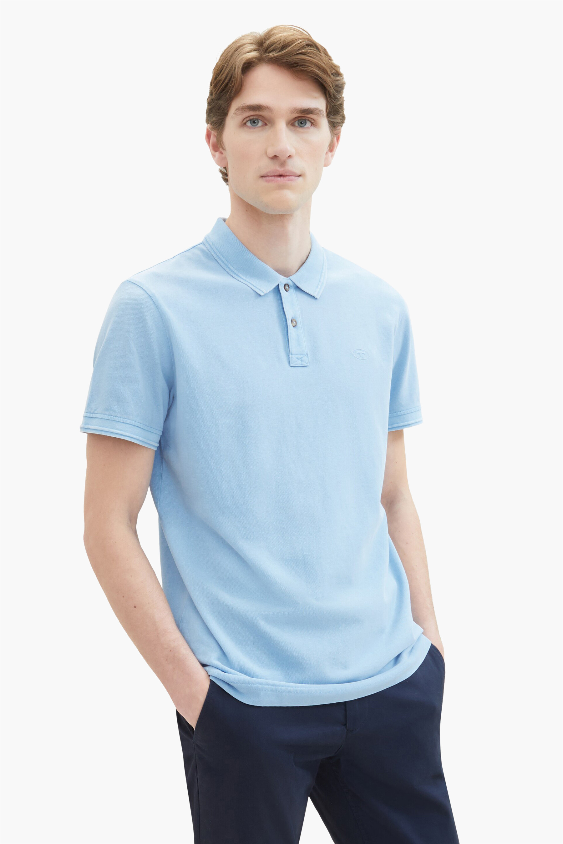 Heren tops polo korte mouw Blauw TOM TAILOR 1040824 32245 WASHED OU ZEB